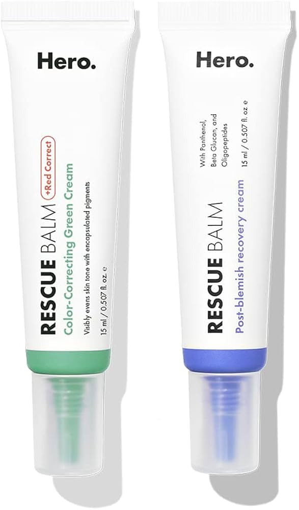 Hero Cosmetics Rescue Balm Bundle - Post-Blemish Recovery Cream for Dry, Red Skin - Vegan-Friendl... | Amazon (US)
