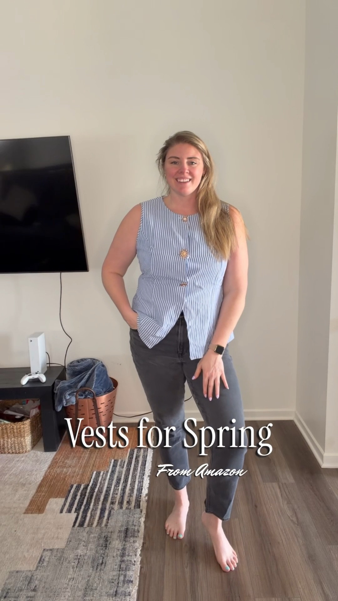 Vests are very trendy for spring! Very easy to style and effortlessly chic!

Sizing Details:
Blue - XXL (size up)
Purple - XXL
Pink - XXL (size up)
Green - XL (size up)
White/Black Striped - XXL 
Tan - XXL
Dark Denim - XXL
Light Denim - XXL

plus size vests, plus size fashion, mid size fashion, affordable fashion 

#LTKMidsize #LTKPlusSize