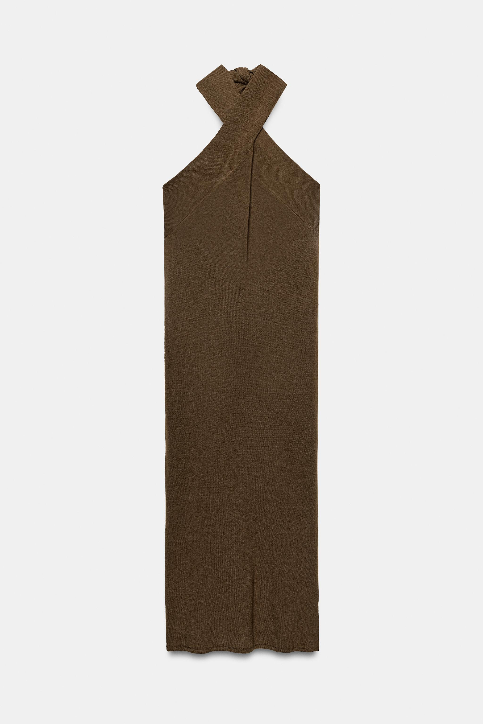 KNIT HALTER MIDI DRESS | Zara US