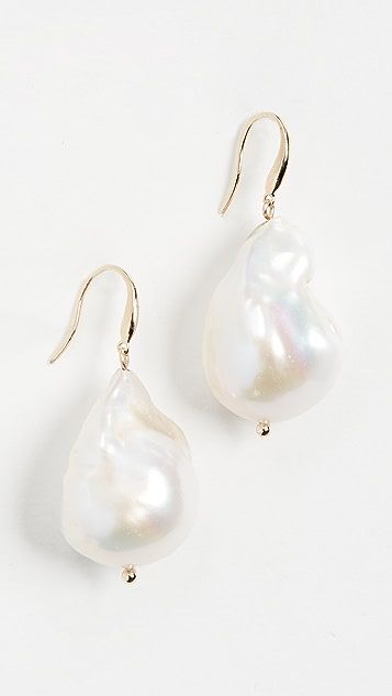 14k Gold Baroque Pearl Drop Earrings | Shopbop