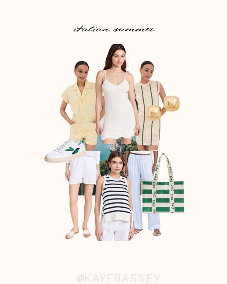 Italian summer / European summer vacation outfit ideas! Pastels, bold stripes and cotton bottoms 

#summer #vacation #summeroutfit #stripes #shopbop

#LTKstyletip #LTKtravel #LTKSeasonal