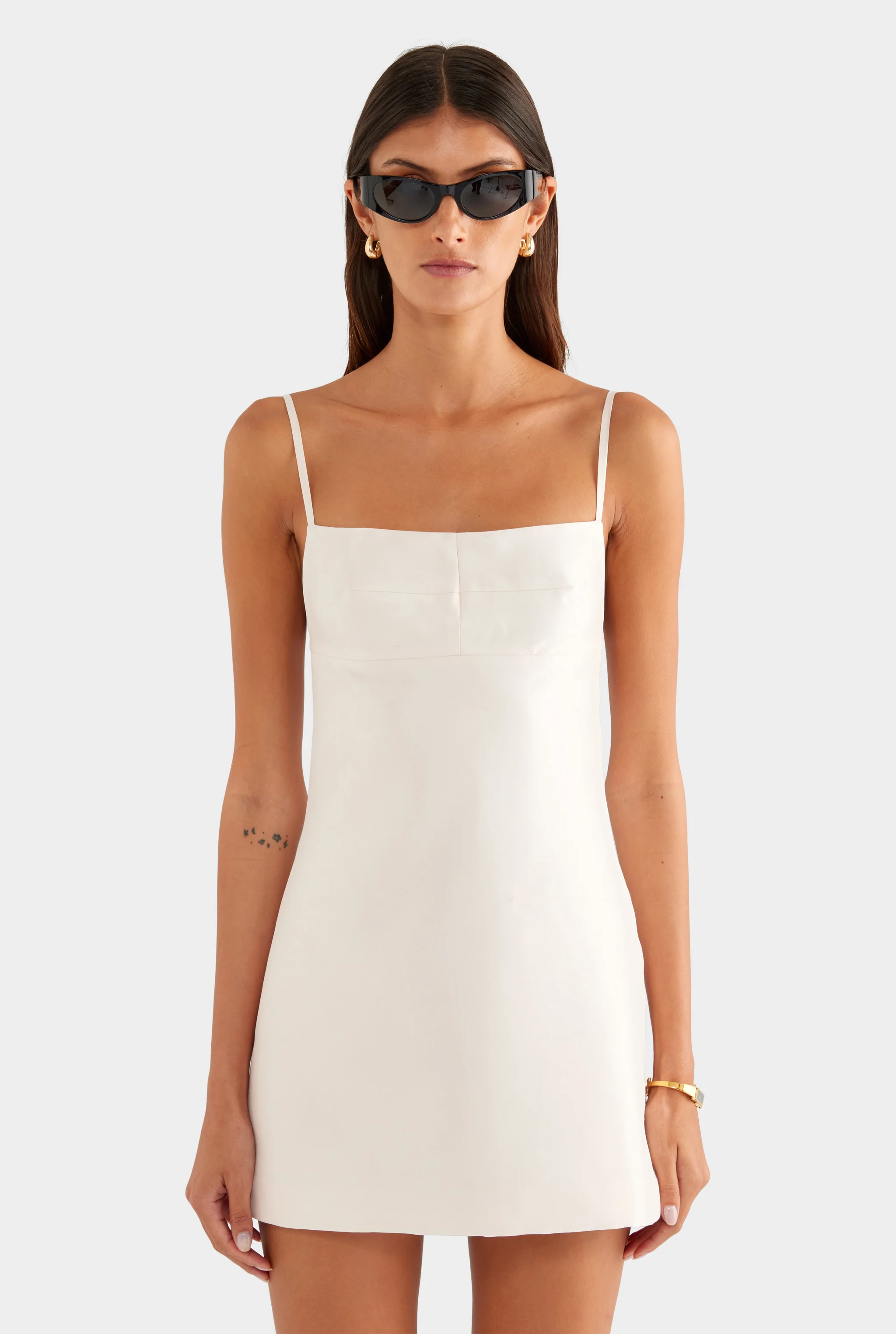 Silk Slub Dupion Mini Dress Tinted Pink | Venroy | Venroy AU