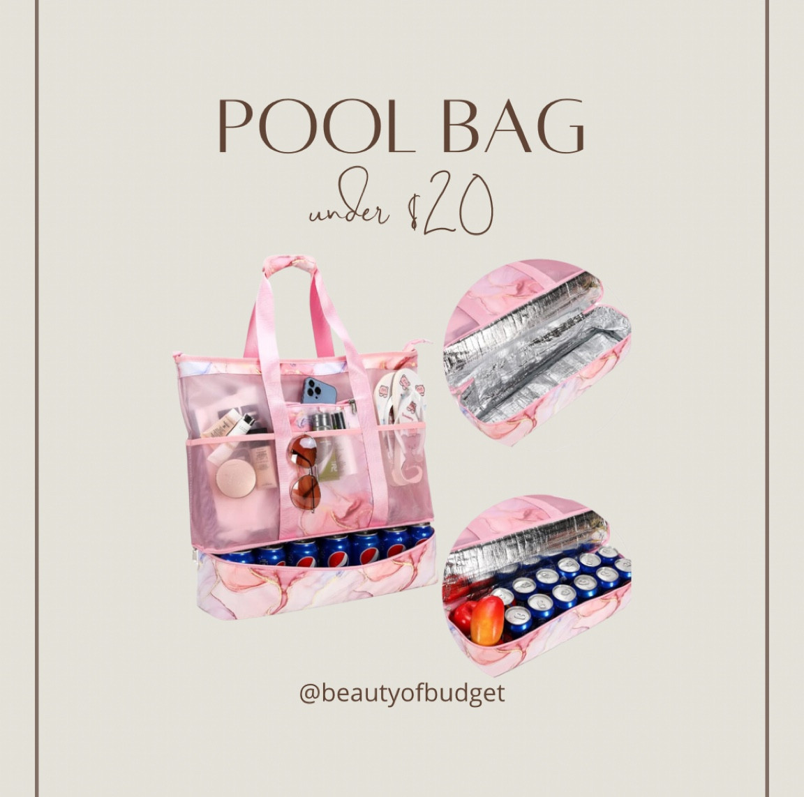 Pool bag under $20 comes with insulation space on the bottom! Comes in many colors

Pool bag
Beach bag
Amazon finds
Summertime 
Summer finds
Summer must haves 

#LTKitbag #LTKSeasonal #LTKswim