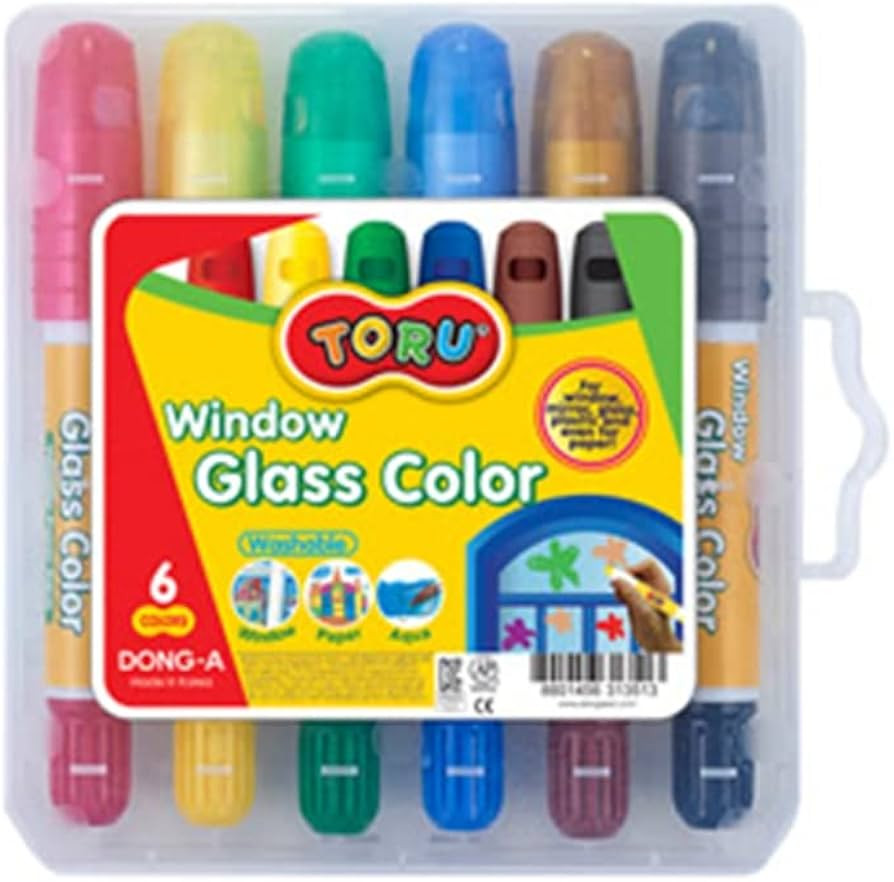 Alliving Window Glass Color Crayon Marker Washable Paper Aqua Non-Toxic 6 | Amazon (US)
