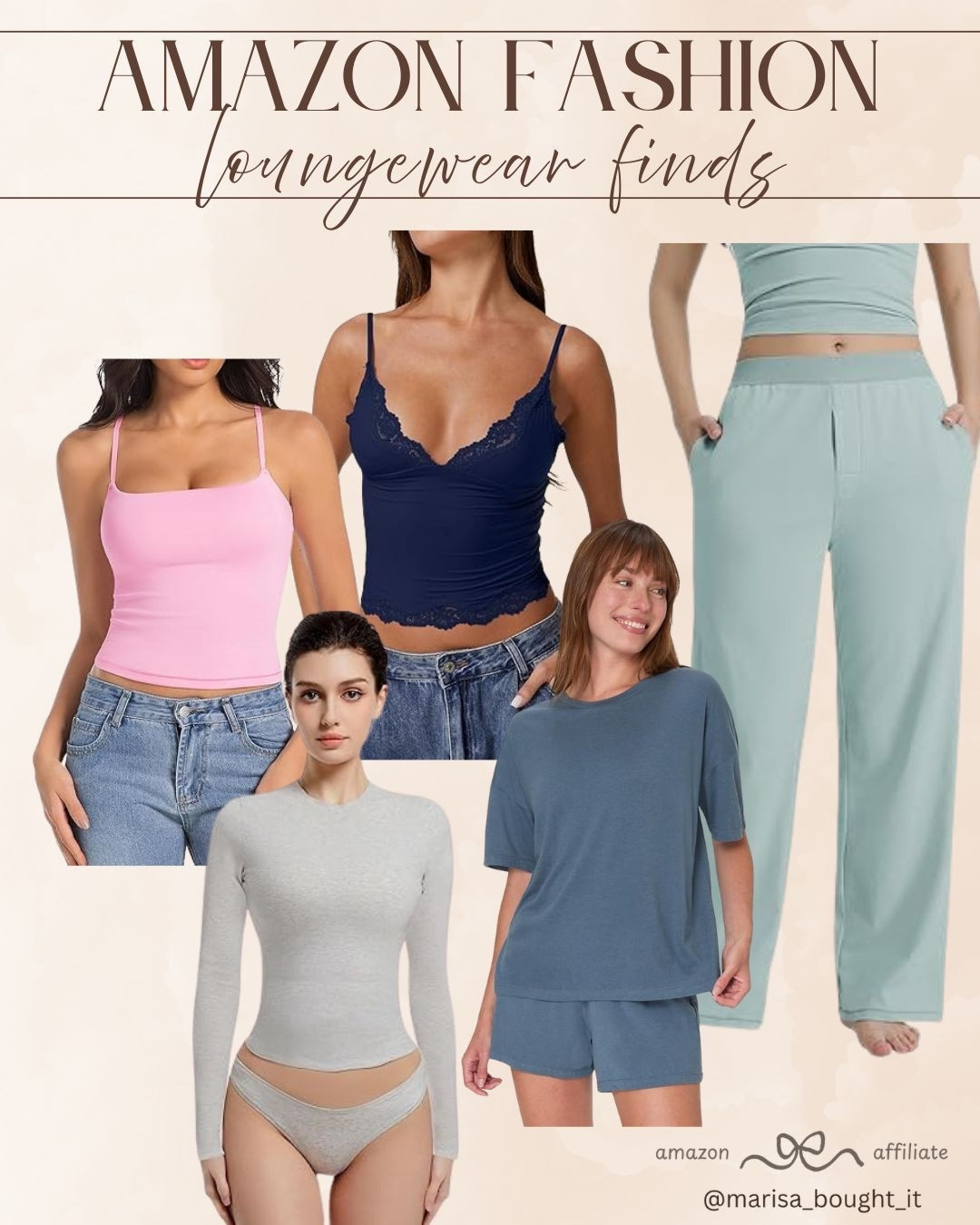 Level up your off-duty style with these Amazon loungewear finds! I love the mix of buttery soft basics and feminine lace details for a look that is both comfortable and chic. ☁️✨

Whether you are relaxing at home or running errands, these pieces are must-haves for a cozy wardrobe. Everything fits like a dream!

#AmazonFashion #Loungewear #CozyStyle #AmazonFinds

#LTKootd #LTKSeasonal