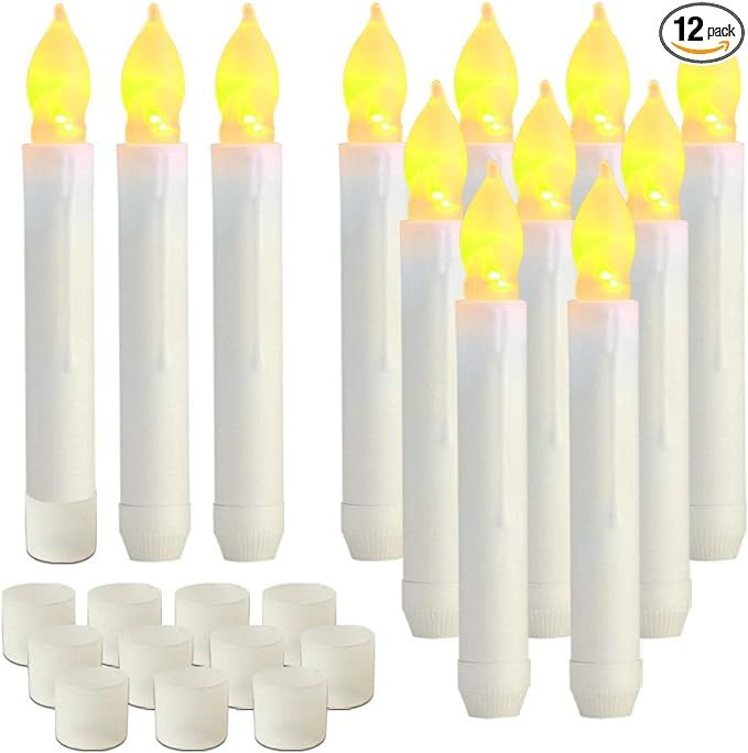 Raycare 12PCS LED Flameless Taper Candle Lights, Flickering Flame Floating Candles, Battery Opera... | Amazon (US)