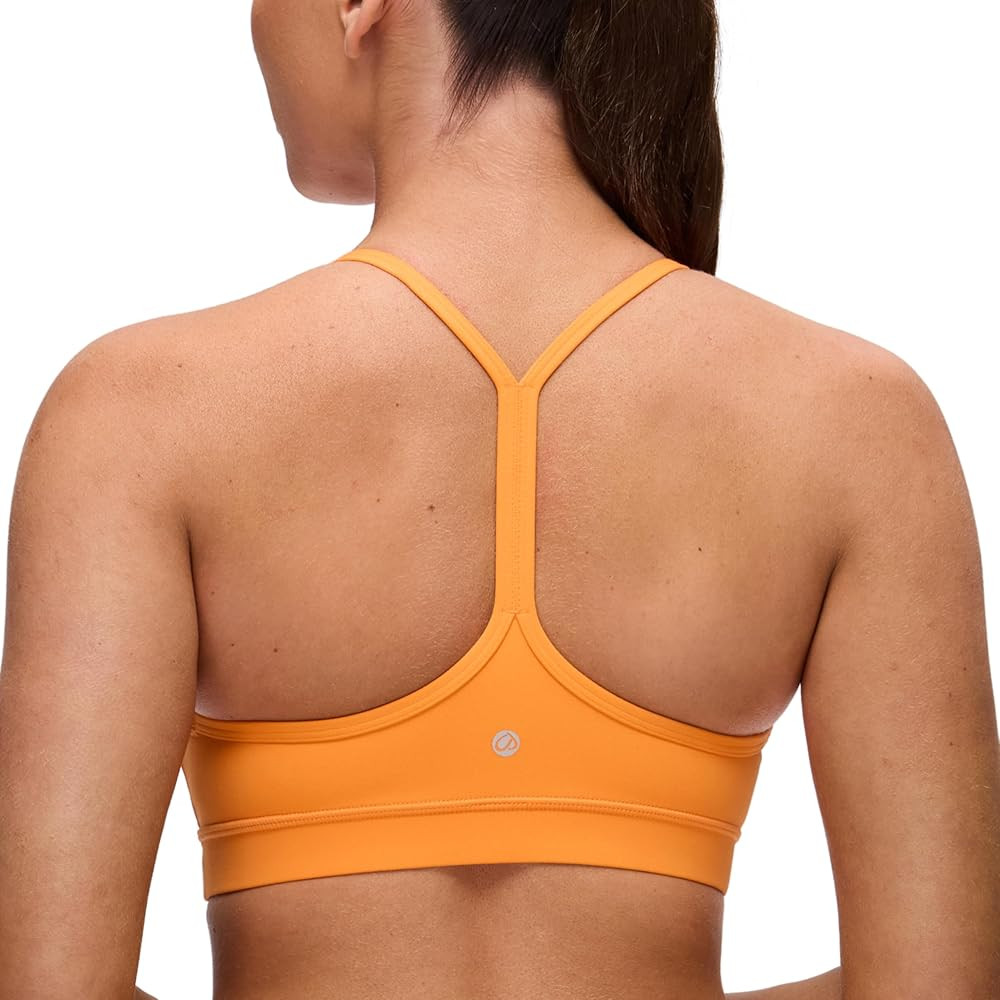 CRZ YOGA Butterluxe Y Back Sports Bras for Women - Padded Racerback Low Impact Spaghetti Thin Str... | Amazon (US)