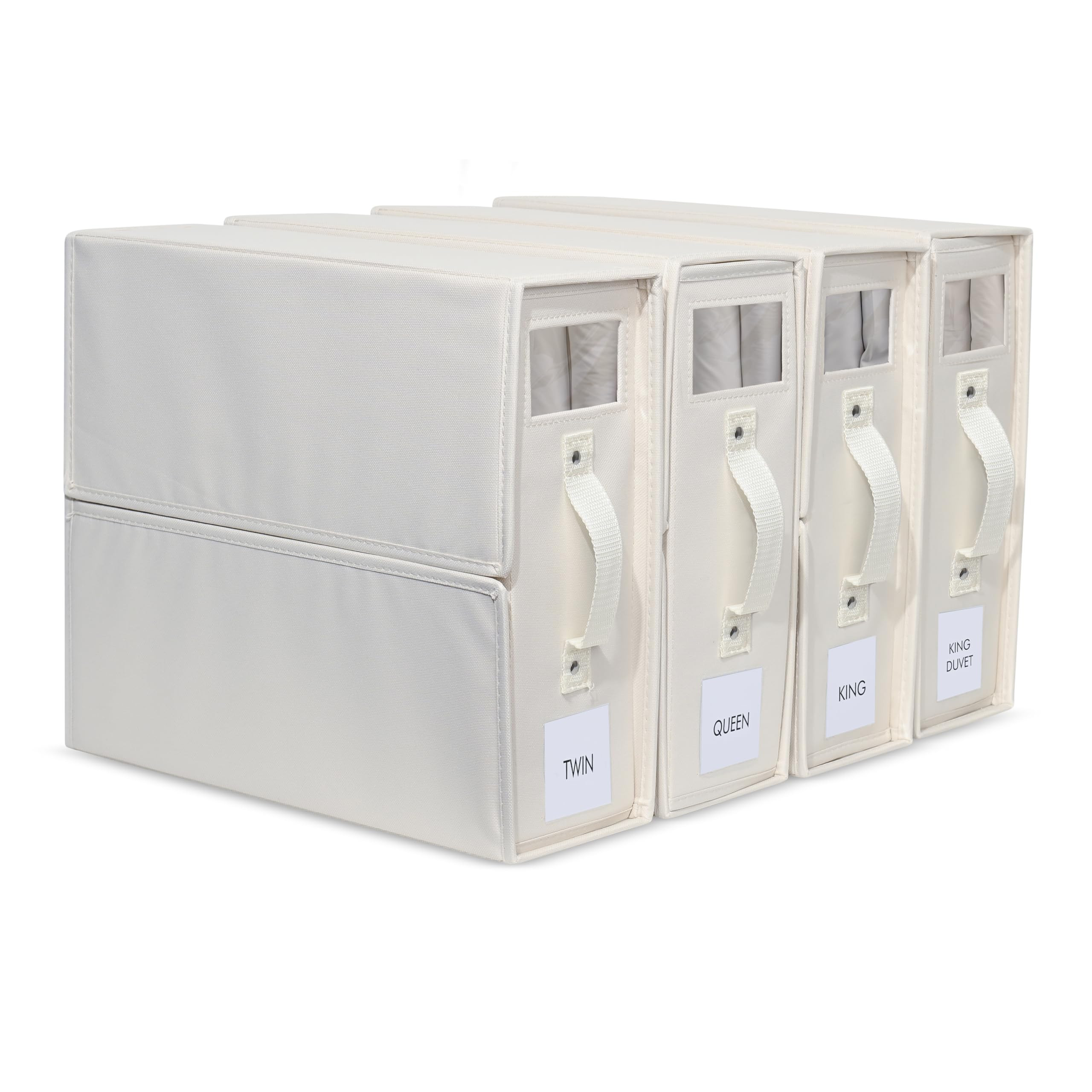 Bed Sheet Organizer Set - 4 Pack Premium Foldable Organizers for Sheets, Comforters, &amp; Linens - F... | Amazon (US)