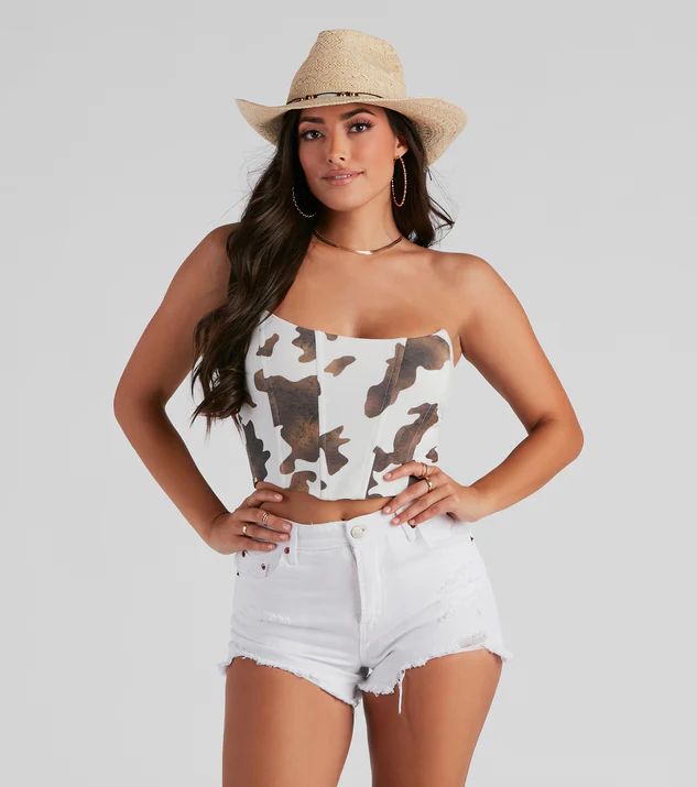 Rodeo's In Town Cow Print Bustier | Windsor Stores