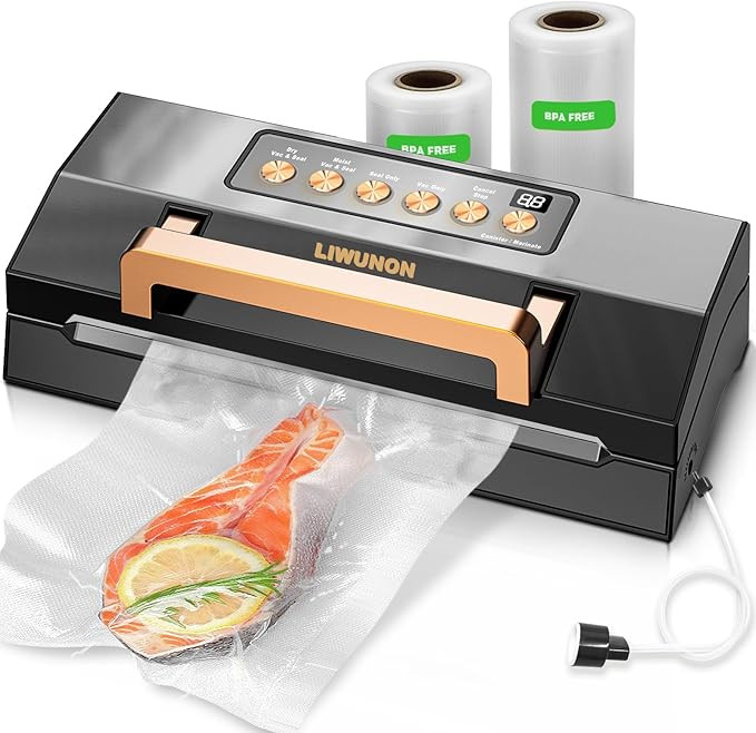 Powerful Suction Vacuum Sealer Machine,Commercial Fully Automatic Food Vacuum Sealer with Double ... | Amazon (US)