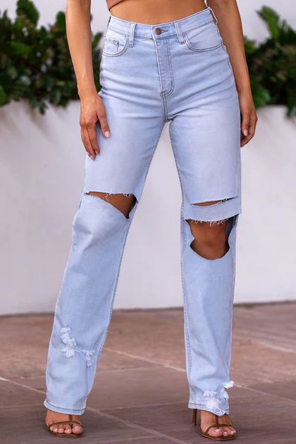 Last Exit Distressed Straight Leg Jeans | Shop Priceless