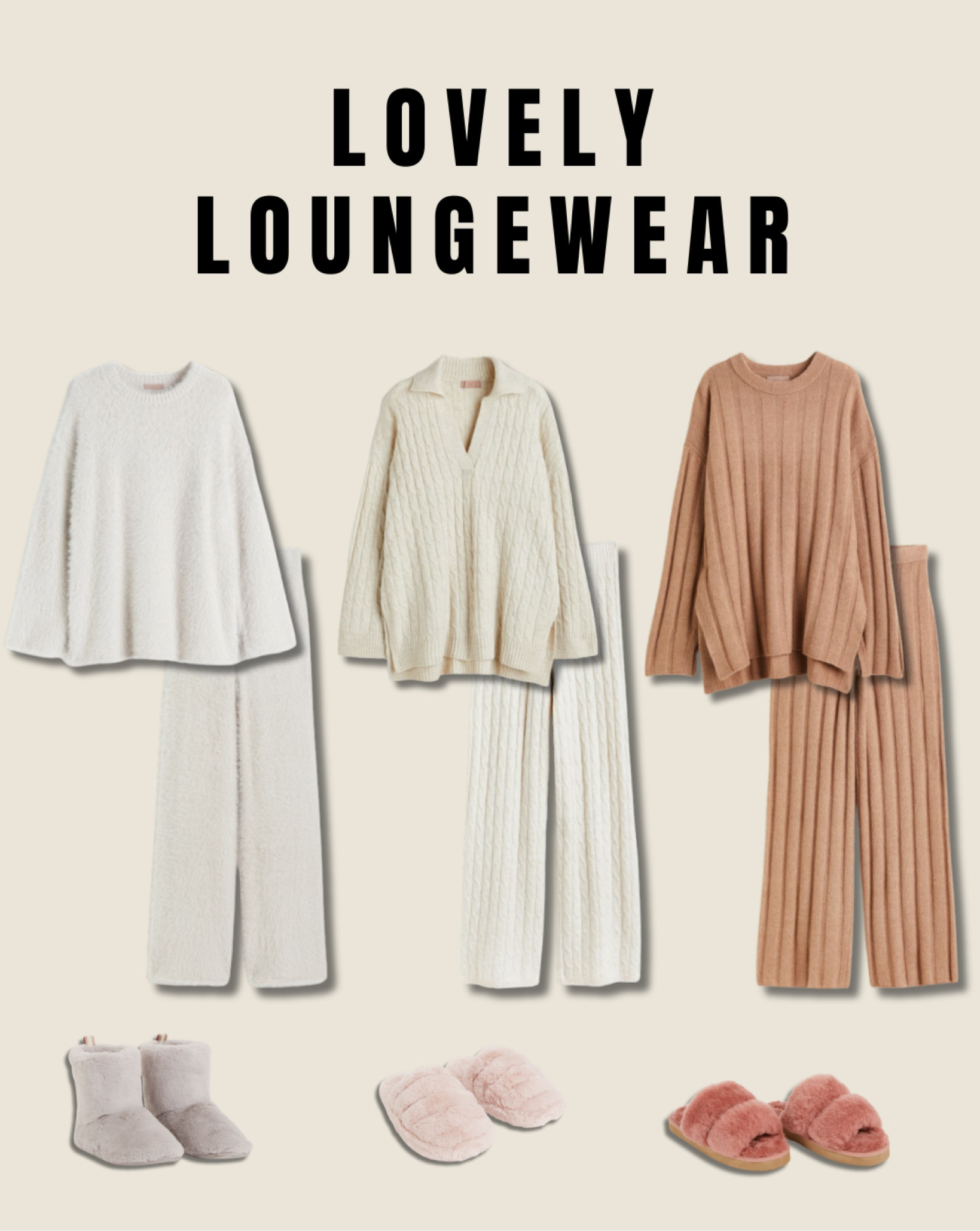 Lovely loungewear from H&M

outfit inspiration, fall outfit, coat season, cable knit pants, rib knit oversized sweater, rib knit pants, fluffy pants, fluffy set, matching sets, de Bikenkorf, Ted Baker, slippers, faux fur slipper, Nederland. 

#LTKSeasonal #LTKhome #LTKeurope