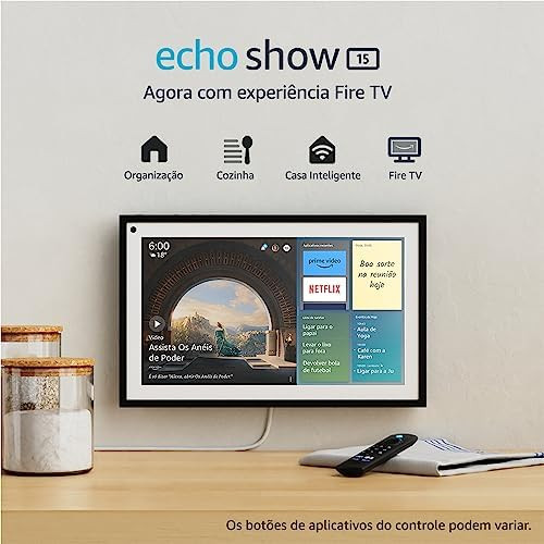 Echo Show 15: Smart Display Full HD de 15,6" com Alexa e experiência Fire TV | Streaming, organi... | Amazon (BR)