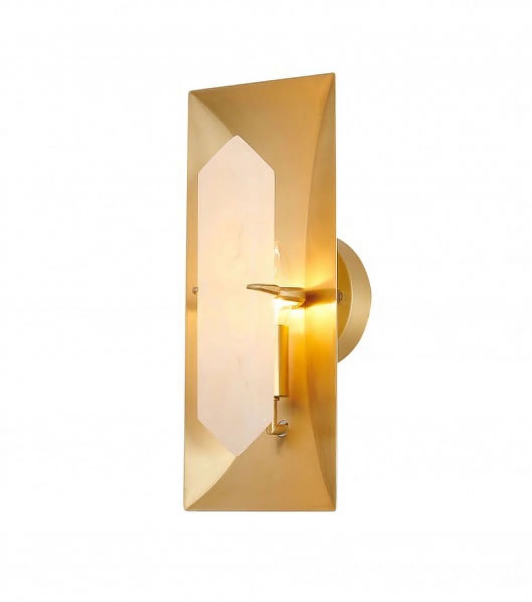 Bethel Copper Metal Frame Wall Sconce With White Alabaster Stone Center | Walmart (US)