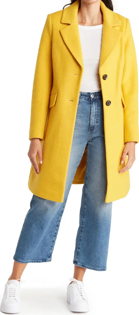 Sam Edelman Reefer Notch Collar Wool Blend Coat | Nordstromrack | Nordstrom Rack