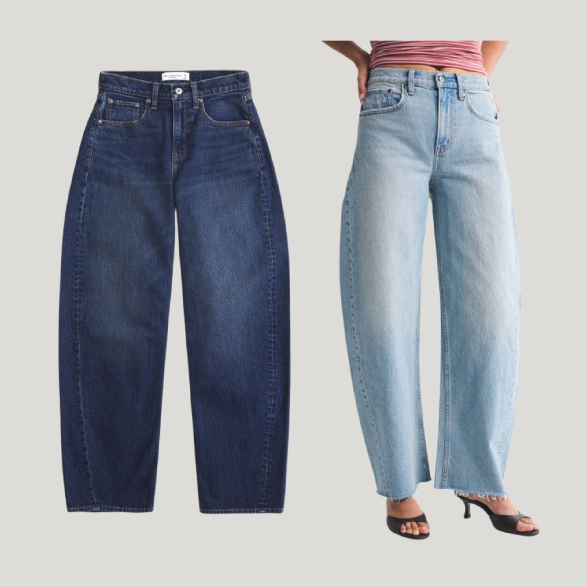 Abercrombie now do their barrel leg jeans in a high rise!! 