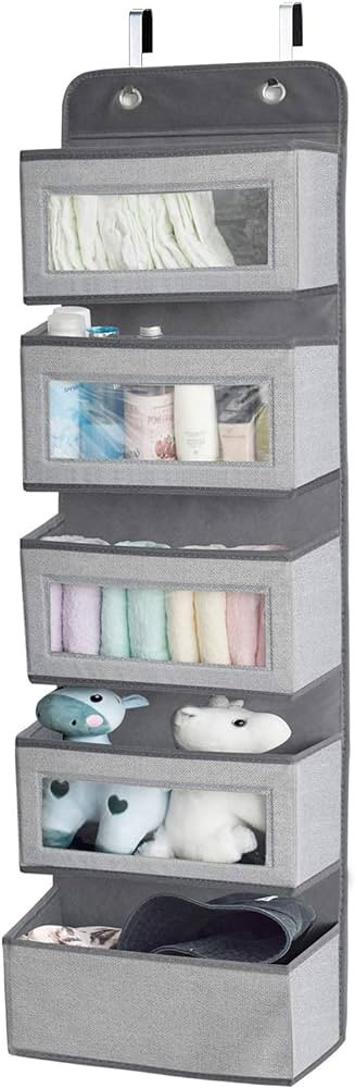 homyfort Over The Door Hanging Organizer Storage with 5 Large Pockets,Wall Mount Clear Windows an... | Amazon (US)