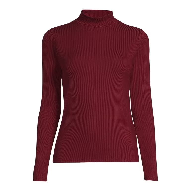 No Boundaries Women's Juniors Long Sleeve Mock Neck Top, Sizes XS-3XL | Walmart (US)