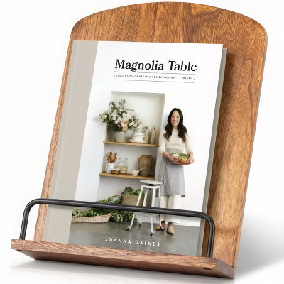 ZICOTO Wooden Cookbook Stand for Kitchen Counters – Solid Wood Holder Keeps Recipe Books Open and Fits Tablets or iPads – Enhances Any Kitchen Decor | Target