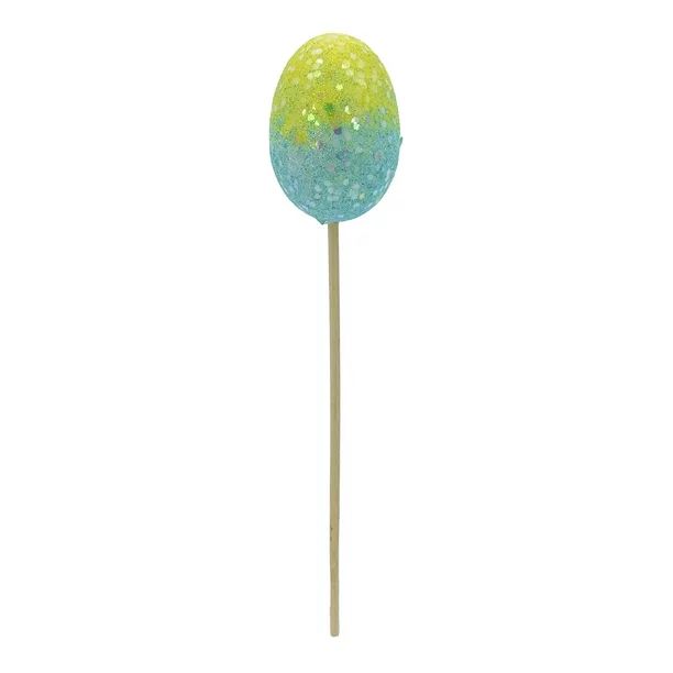 Way To Celebrate Easter Egg Decorative Glitter Pick, Green & Blue, 10" - Walmart.com | Walmart (US)