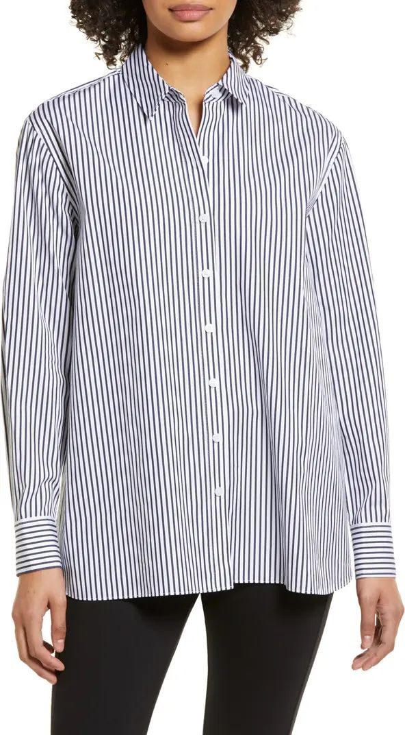 Women's Everyday Stripe Poplin Button-Up Shirt | Nordstrom