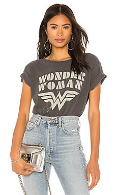 Junk Food Wonder Woman Tee in Vintage Black from Revolve.com | Revolve Clothing (Global)