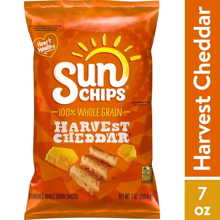 SunChips Harvest Cheddar Whole Grain Snacks, 7 oz Bag | Walmart (US)