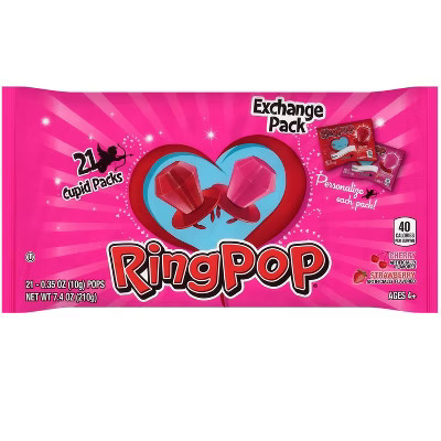 Ring Pop Valentine's Classroom Exchange Candy Bag - 7.4oz/21ct | Target