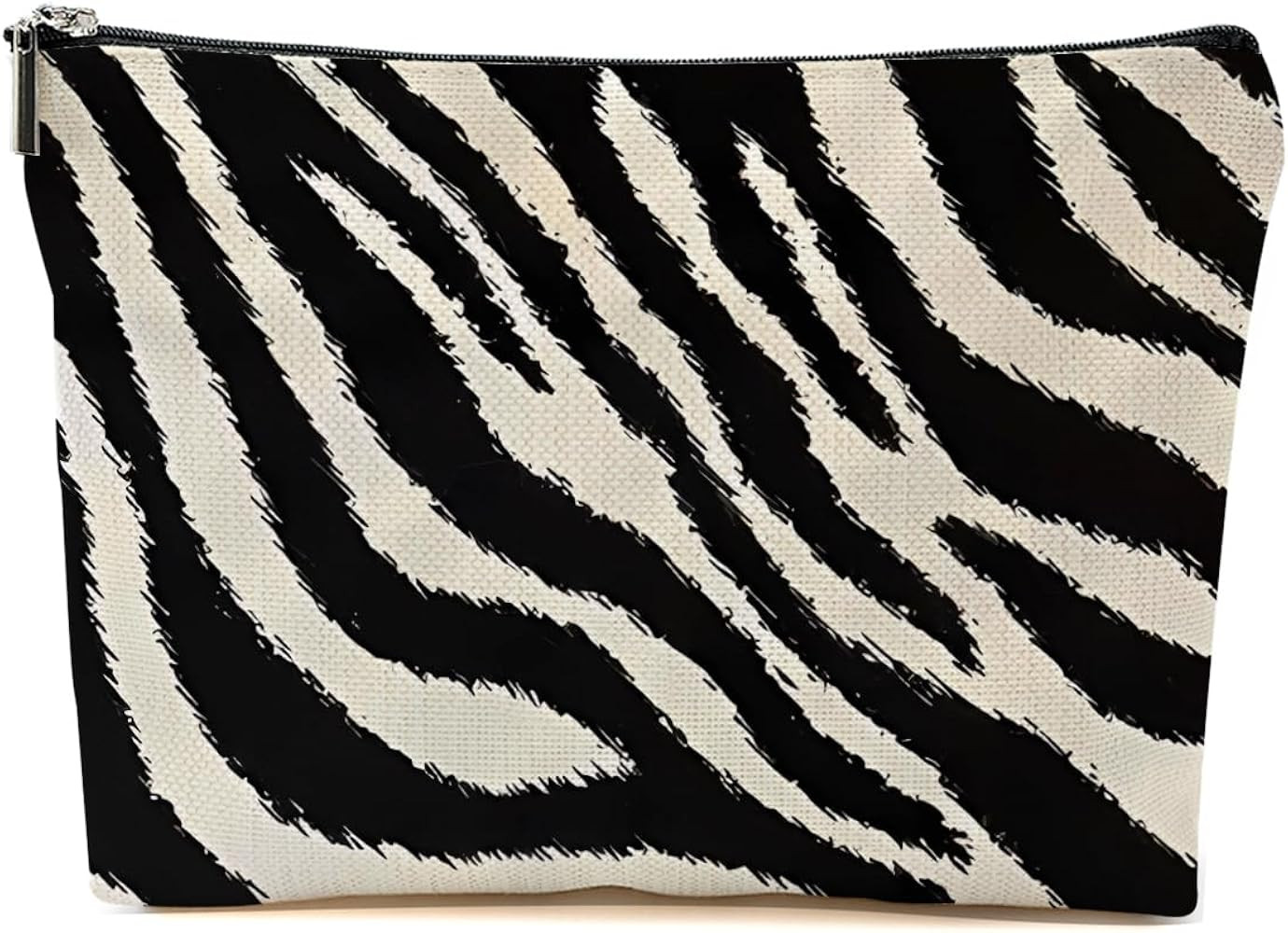 Zebra Print Makeup Bag, Black White Cosmetic Bags Zipper Pouch Travel Toiletry Bag, Zebra Print G... | Amazon (US)