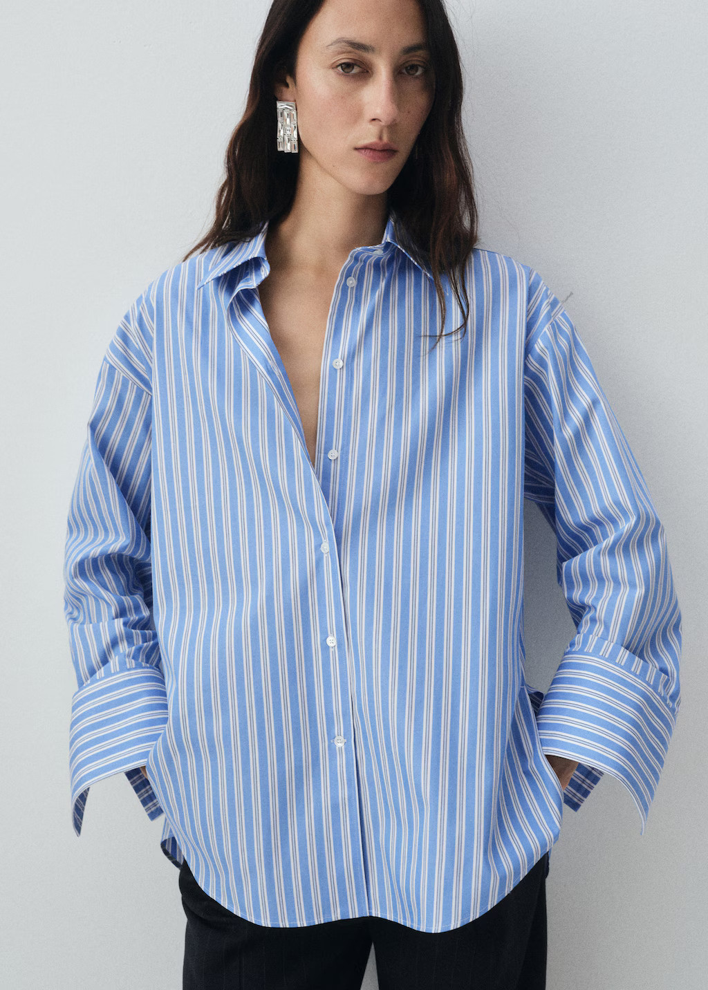 Oversize poplin shirt | MANGO (UK)
