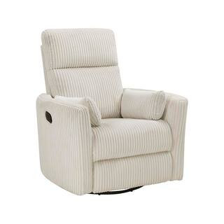Turbo Beige Corduroy Fabric Manual Swivel Glider Recliner | The Home Depot