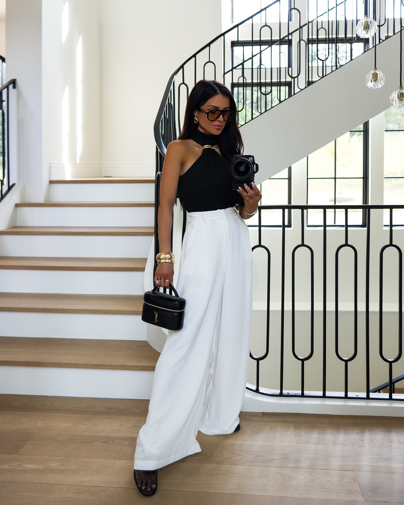 Amazon summer outfit
Amazon black halter top 
Amazon white trousers 
Wearing an xs/s in everything!
Amazon mesh ballet flats

#LTKFindsUnder100 #LTKFindsUnder50 #LTKSeasonal