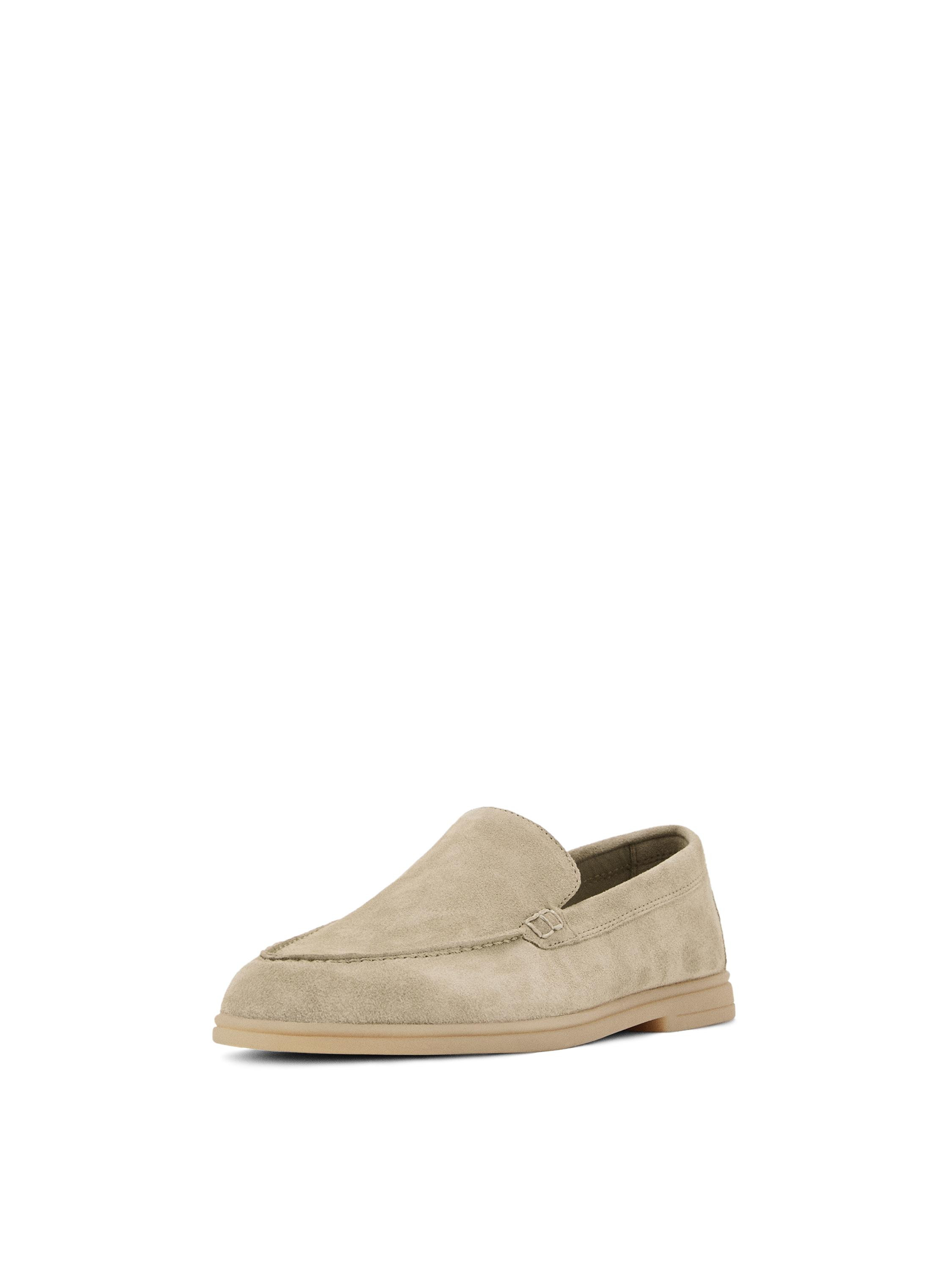Split leather loafers - BEIGE | Massimo Dutti UK