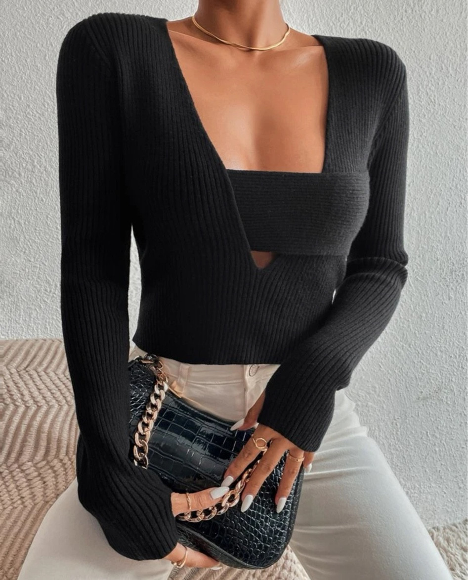 Black Cut Out Sweater