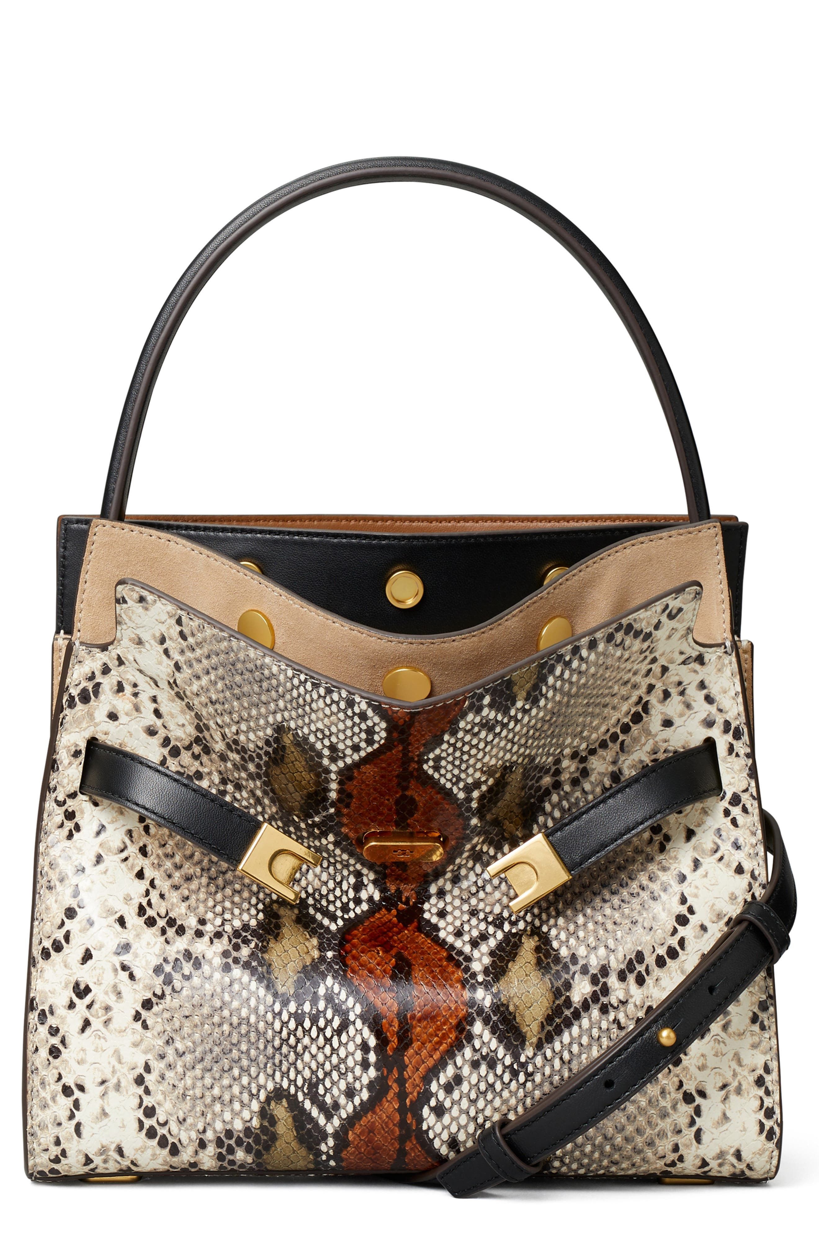 Tory Burch Small Lee Radziwill Snake Embossed Leather Double Bag in Aspen Multi at Nordstrom | Nordstrom