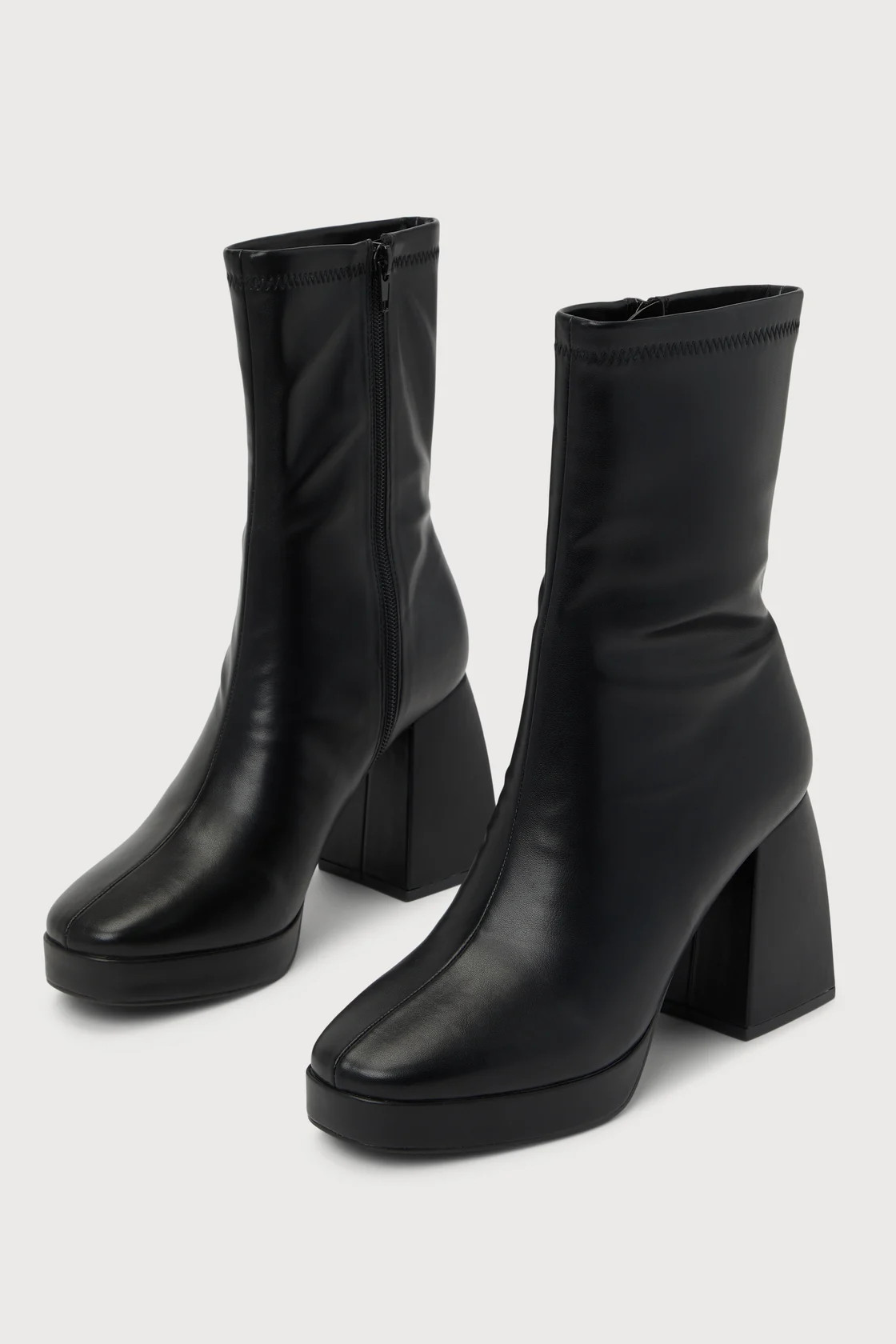 Mazarine Black Platform Mid-Calf Boots | Lulus (US)