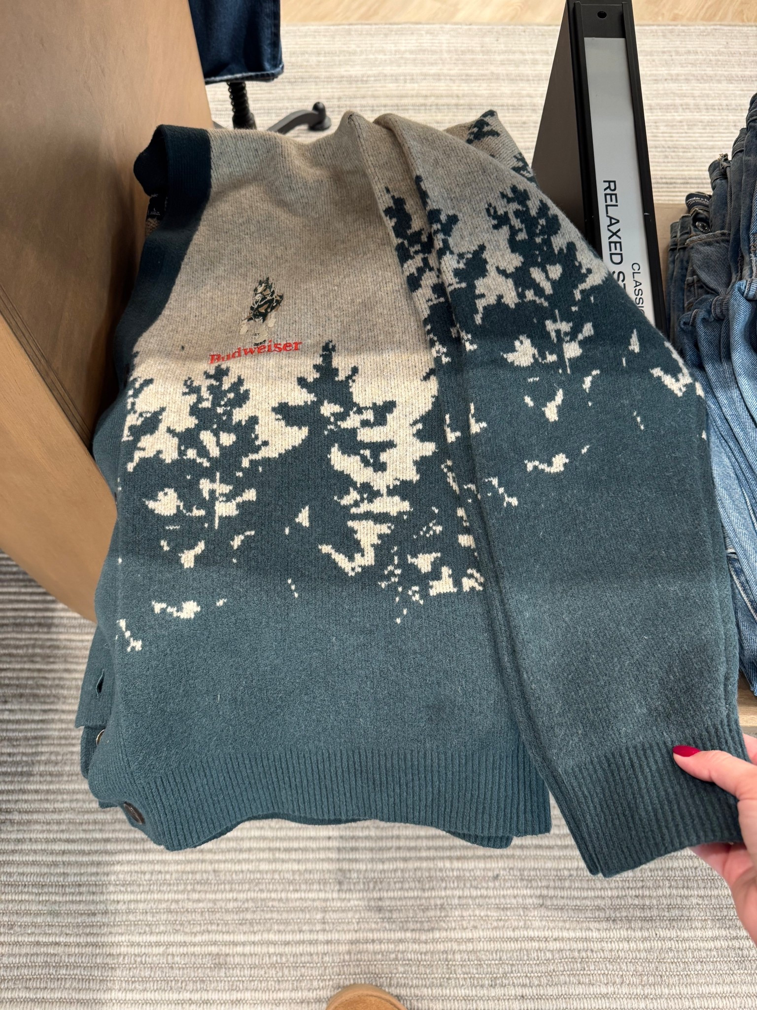 Budweiser cardigan 
Holiday cardigan 
Fall fashion
Abercrombie finds 

#LTKSeasonal #LTKHoliday #LTKGiftGuide