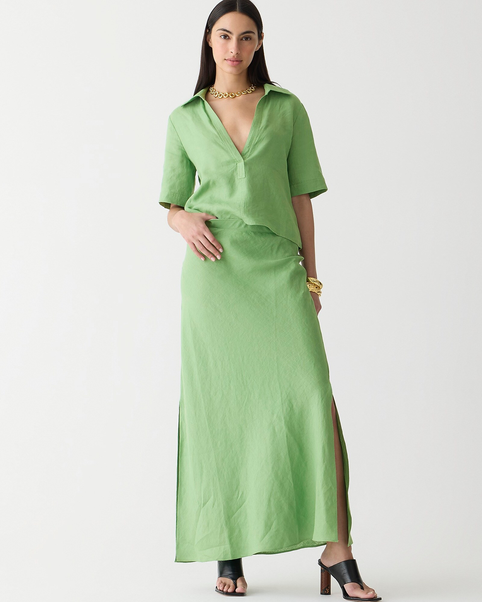 Gwyneth slip skirt in linen | J. Crew US