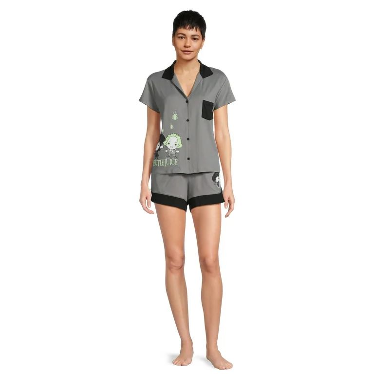 Warner Bros Beetlejuice Women's Top and Shorts Pajama Set, 2-Piece, Sizes XS-3X | Walmart (US)