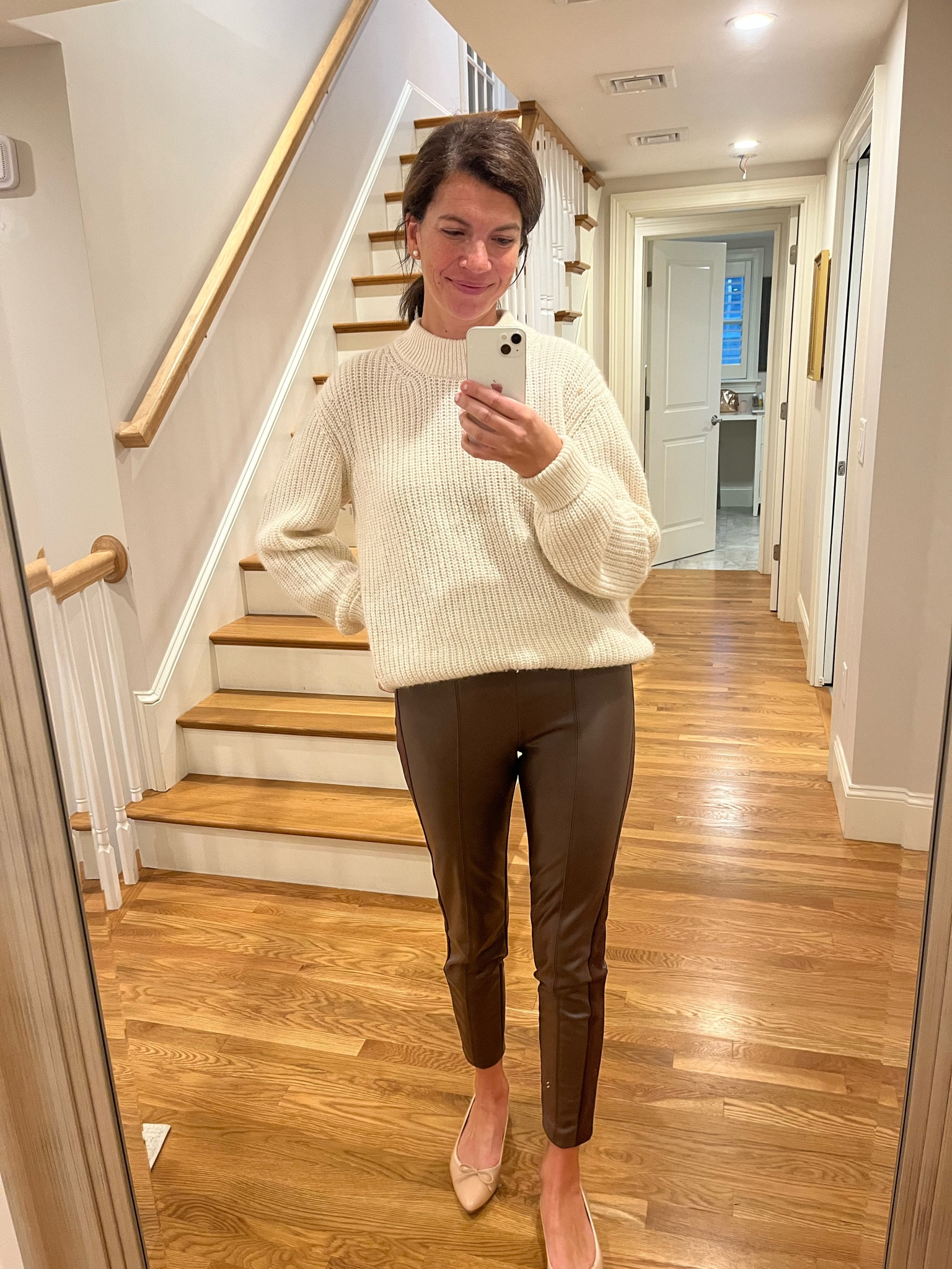 Fall outfit - Talbots brown leather pants, Alice Walk alpaca sweater, Margaux flats 

#LTKSeasonal #LTKHoliday