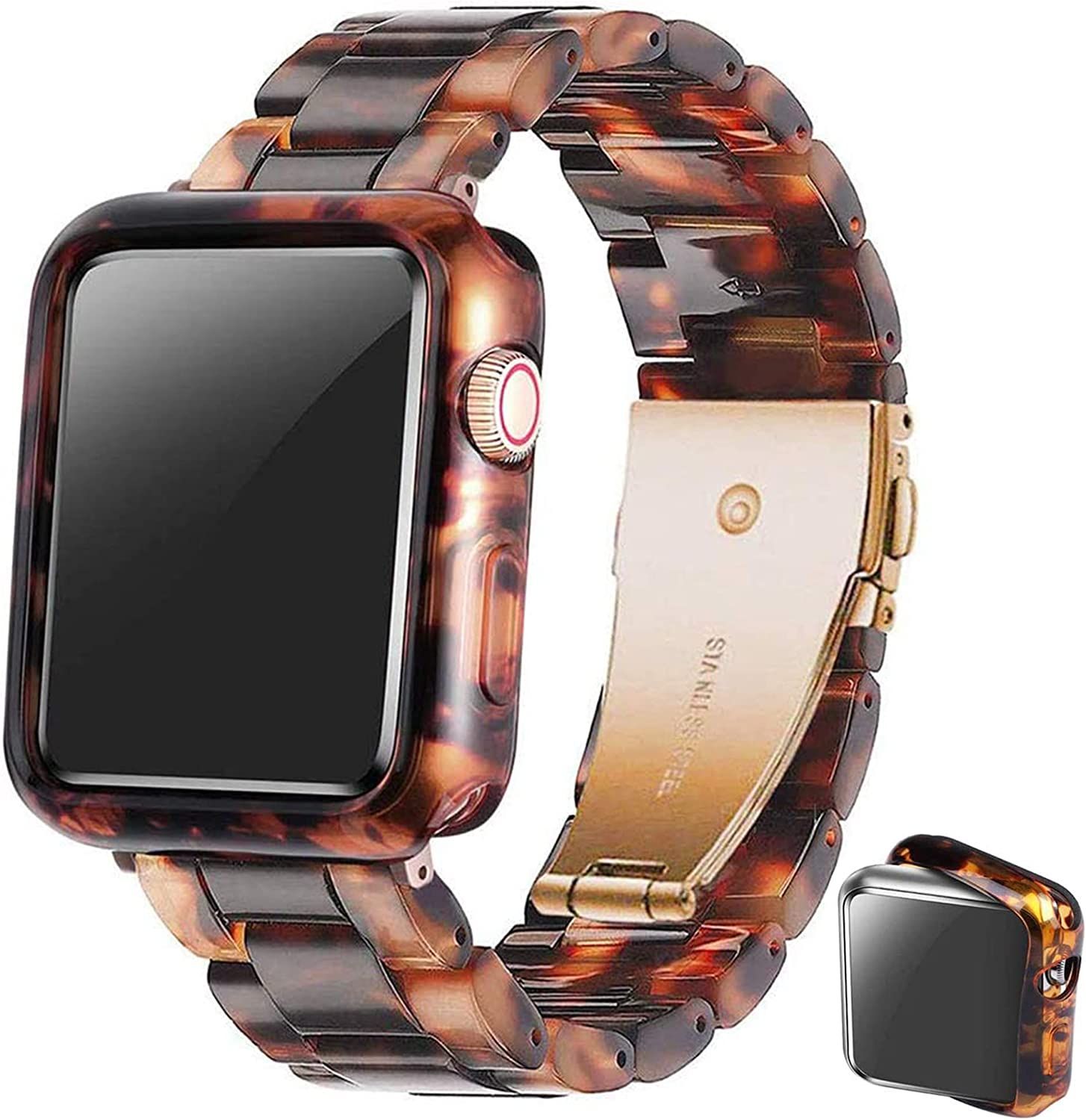 Amazon.com: Omter Band with Case Compatible with Apple Watch 45mm 44mm 42mm 41mm 40mm 38mm,Women ... | Amazon (US)