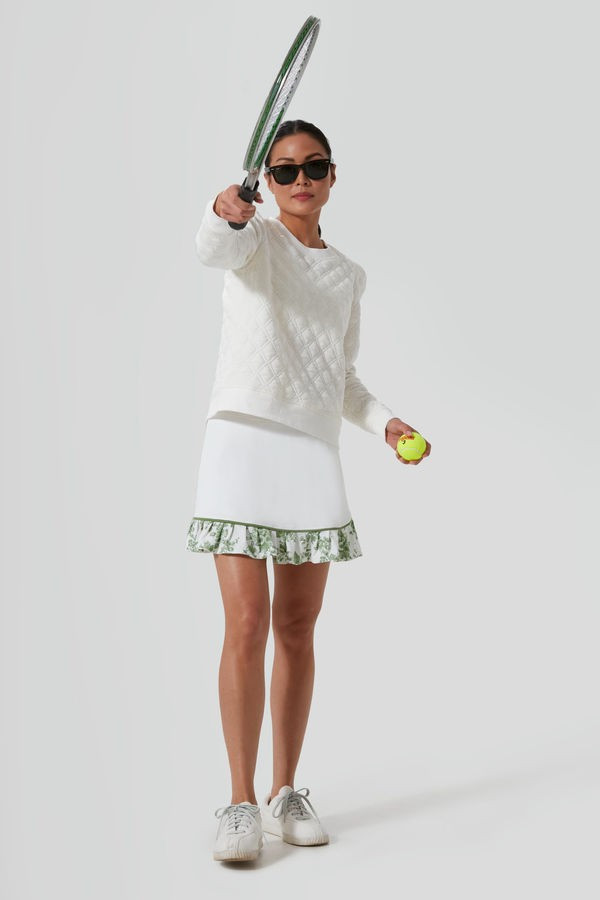 White Puff Sleeve Quilted Pullover | Tuckernuck (US)