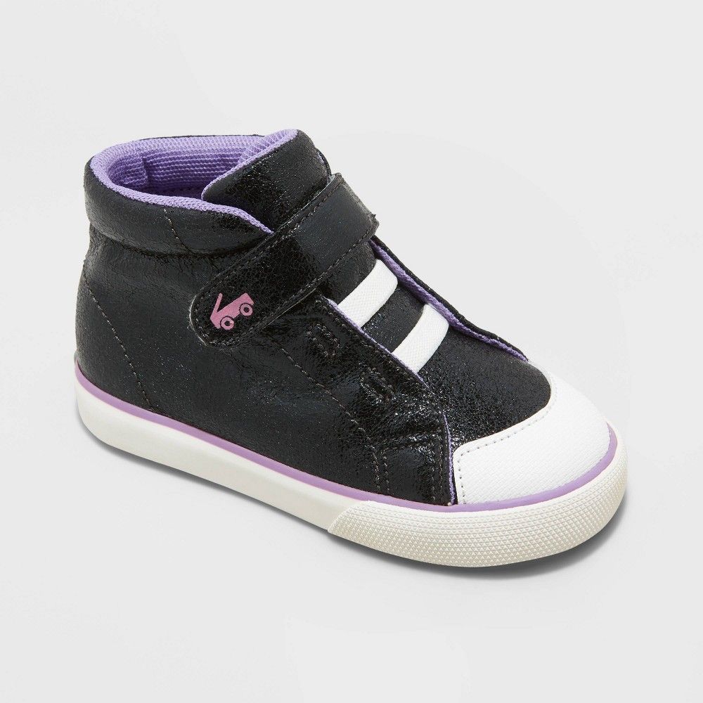 Toddler Girls' See Kai Run Basics Belmont II Metallic Apparel Sneakers - Black 9 | Target