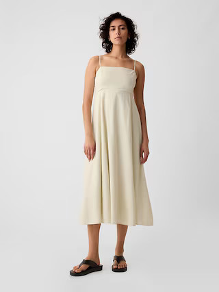 Linen-Blend Midi Dress | Gap (US)