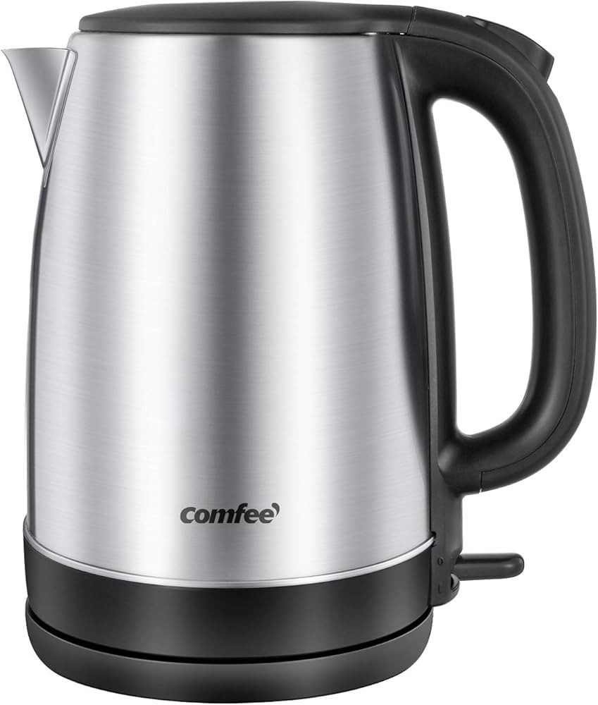 COMFEE' 1.7L Stainless Steel Electric Tea Kettle, BPA-Free Hot Water Kettle Electric with LED Lig... | Amazon (US)