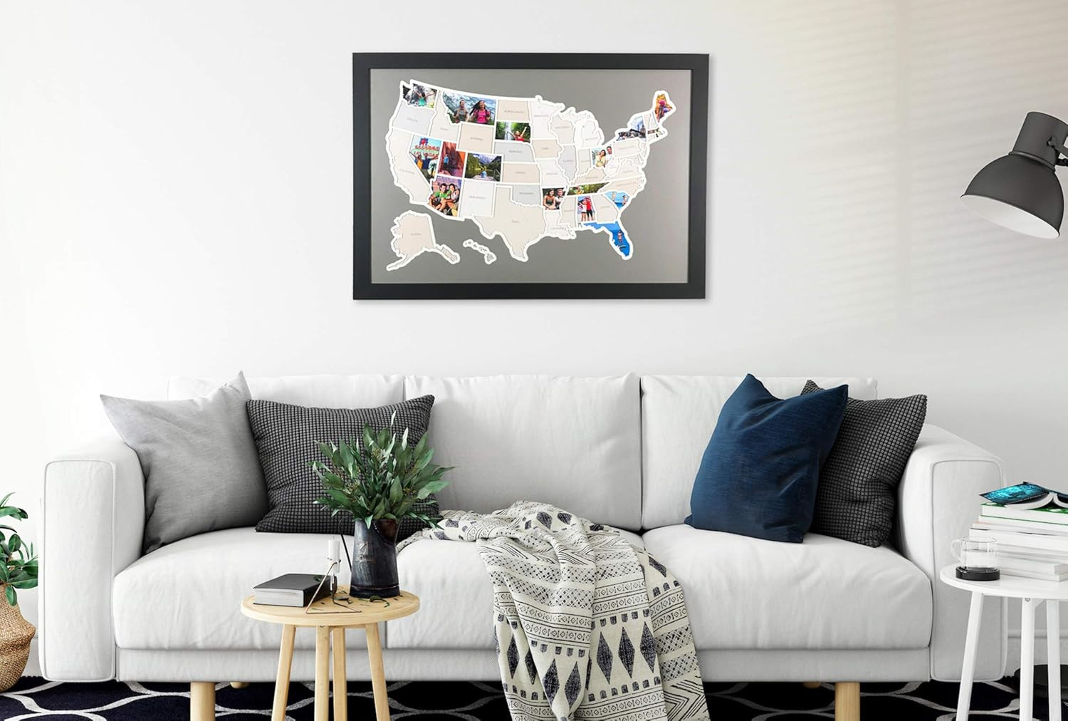 Thunder Bunny Labs 50 States USA Photo Map - Frame Optional - Made in America (White, Without Fra... | Amazon (US)