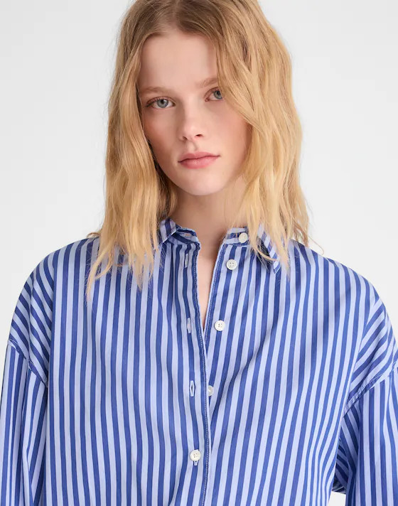 Drawstring Button-Up Shirt in Poplin | Madewell
