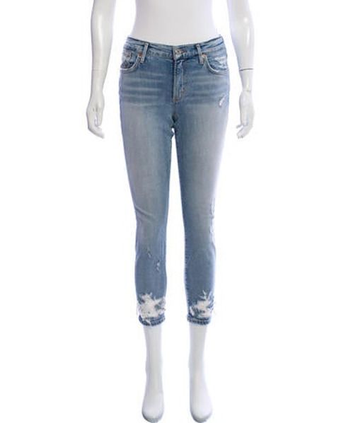 Agolde Distressed Mid-Rise Jeans Blue | The RealReal