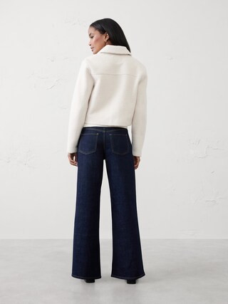 Wide-Leg High-Rise Darted Trouser Jean | Banana Republic Factory