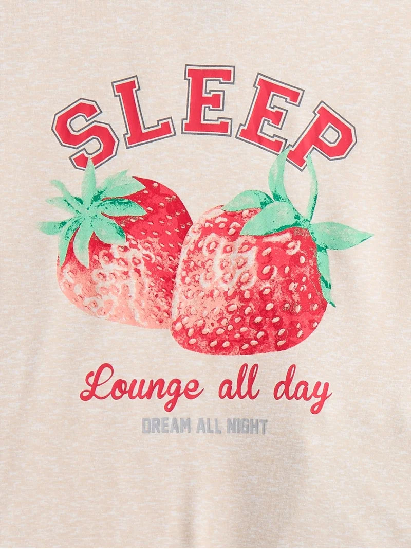 Wonder Nation Girls Short Sleeve Tee and Shorts Pajama Set, 2-Piece, Sizes 4-18 | Walmart (US)